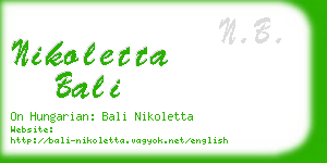 nikoletta bali business card